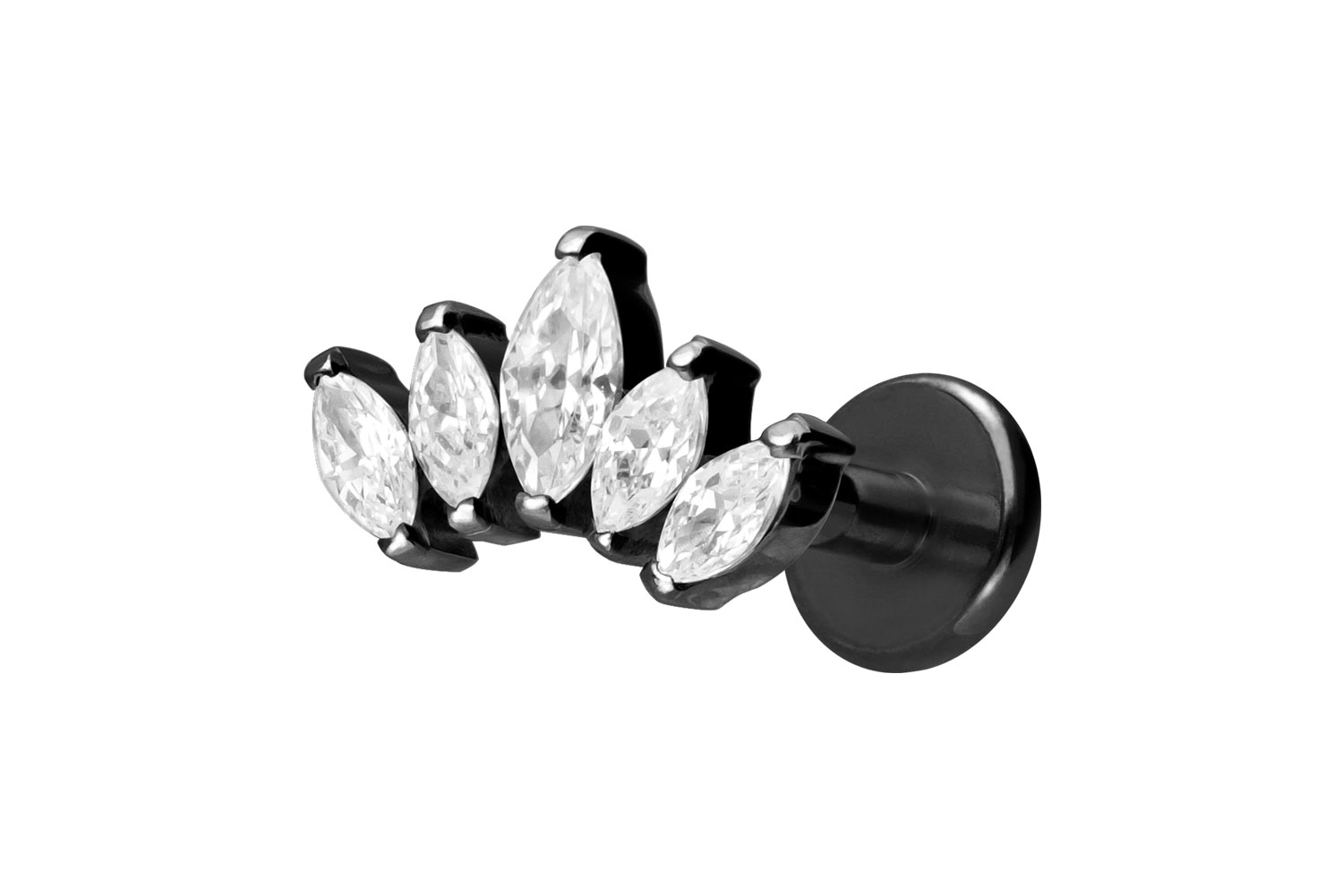 Titan Labret Piercing mit Innengewinde LOTUSBLÜTE